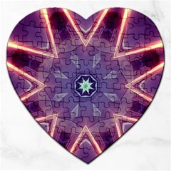 Abstract Glow Kaleidoscopic Light Jigsaw Puzzle (heart) by Nexatart