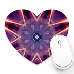 Abstract Glow Kaleidoscopic Light Heart Mousepads by Nexatart