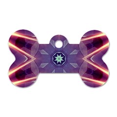 Abstract Glow Kaleidoscopic Light Dog Tag Bone (two Sides) by Nexatart