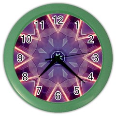 Abstract Glow Kaleidoscopic Light Color Wall Clocks by Nexatart