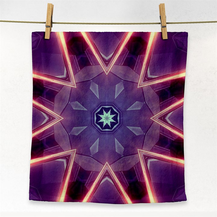 Abstract Glow Kaleidoscopic Light Face Towel