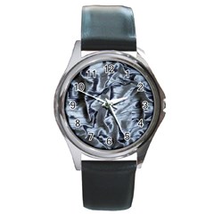 Pattern Abstract Desktop Fabric Round Metal Watch by Nexatart