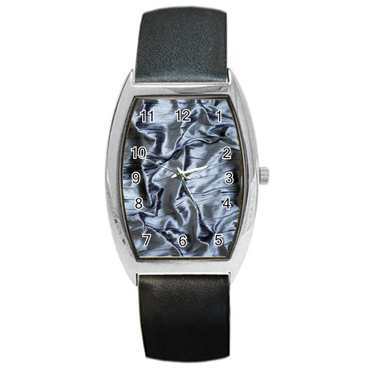 Pattern Abstract Desktop Fabric Barrel Style Metal Watch