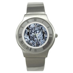 Pattern Abstract Desktop Fabric Stainless Steel Watch by Nexatart