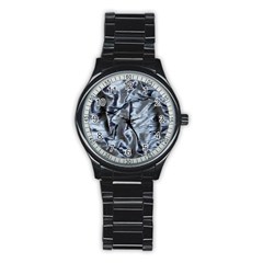 Pattern Abstract Desktop Fabric Stainless Steel Round Watch by Nexatart