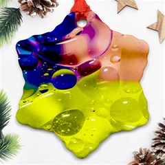 Abstract Bubbles Oil Ornament (snowflake) by Nexatart