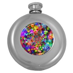 Background Color Pattern Structure Round Hip Flask (5 Oz) by Nexatart