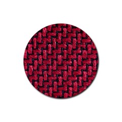 Fabric Pattern Desktop Textile Rubber Round Coaster (4 Pack)  by Nexatart