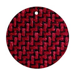 Fabric Pattern Desktop Textile Round Ornament (two Sides) by Nexatart