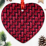 Fabric Pattern Desktop Textile Heart Ornament (Two Sides) Front