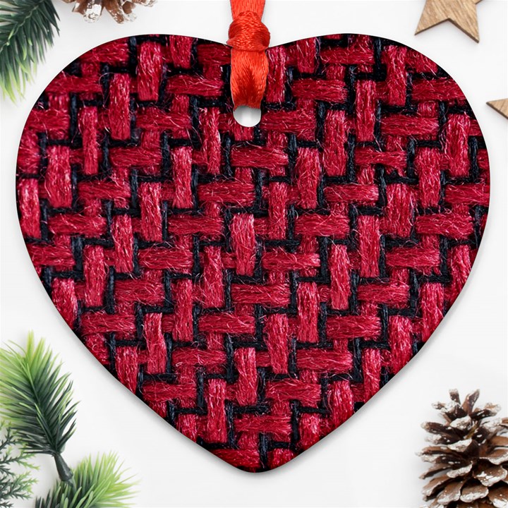 Fabric Pattern Desktop Textile Heart Ornament (Two Sides)