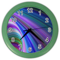 Background Abstract Curves Color Wall Clocks by Nexatart