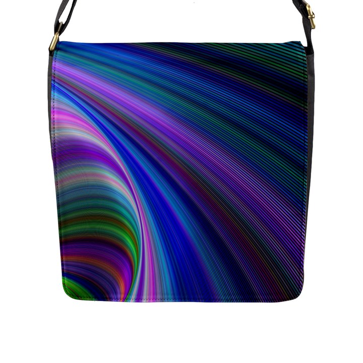 Background Abstract Curves Flap Messenger Bag (L) 