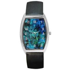 Color Abstract Background Textures Barrel Style Metal Watch