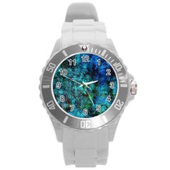 Color Abstract Background Textures Round Plastic Sport Watch (l) by Nexatart