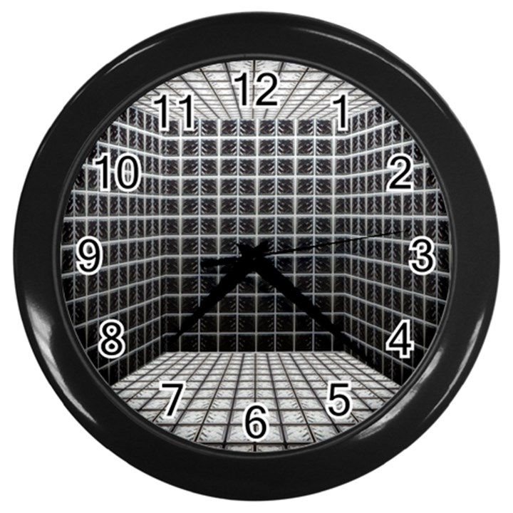 Space Glass Blocks Background Wall Clocks (Black)