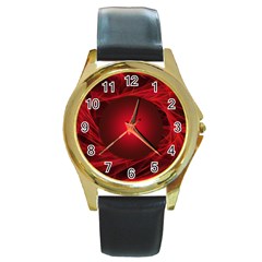 Abstract Scrawl Doodle Mess Round Gold Metal Watch by Nexatart