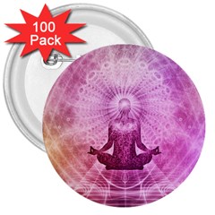 Meditation Spiritual Yoga 3  Buttons (100 Pack)  by Nexatart