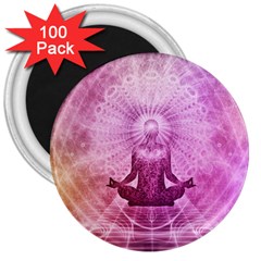 Meditation Spiritual Yoga 3  Magnets (100 Pack) by Nexatart