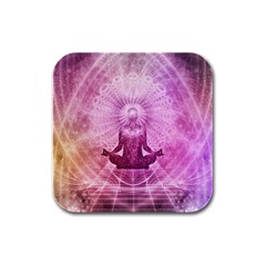 Meditation Spiritual Yoga Rubber Square Coaster (4 Pack)  by Nexatart