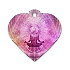 Meditation Spiritual Yoga Dog Tag Heart (one Side) by Nexatart