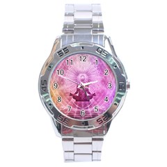 Meditation Spiritual Yoga Stainless Steel Analogue Watch by Nexatart