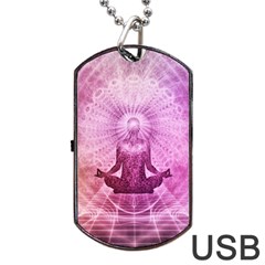 Meditation Spiritual Yoga Dog Tag Usb Flash (two Sides) by Nexatart