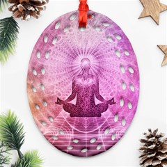 Meditation Spiritual Yoga Ornament (oval Filigree) by Nexatart