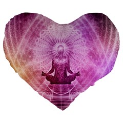 Meditation Spiritual Yoga Large 19  Premium Heart Shape Cushions by Nexatart