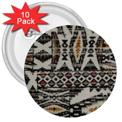 Fabric Textile Abstract Pattern 3  Buttons (10 Pack)  by Nexatart