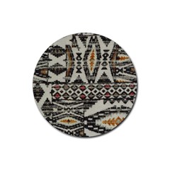 Fabric Textile Abstract Pattern Rubber Round Coaster (4 Pack)  by Nexatart