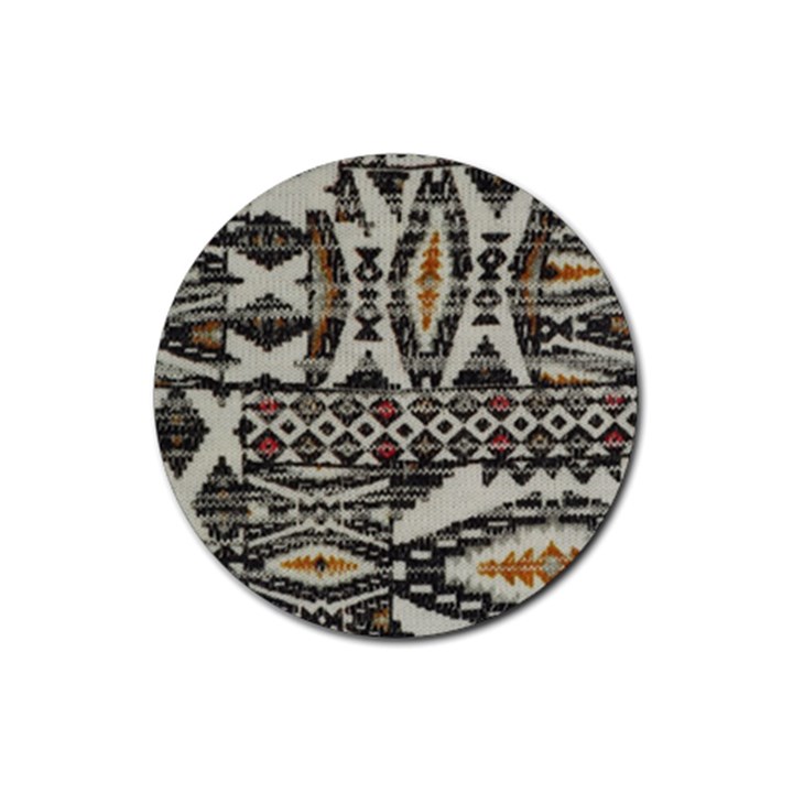 Fabric Textile Abstract Pattern Rubber Round Coaster (4 pack) 