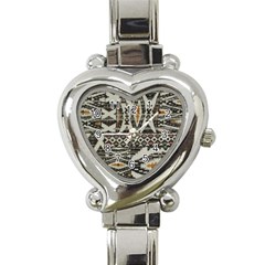 Fabric Textile Abstract Pattern Heart Italian Charm Watch