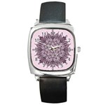 Mandala Pattern fractal Square Metal Watch Front