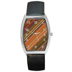 Background Texture Pattern Barrel Style Metal Watch