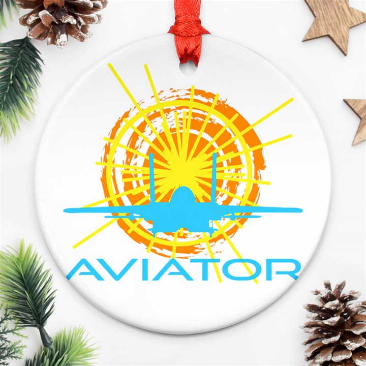 Aviator Round Ornament (Two Sides)