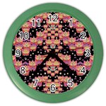 Fantasy Flower Ribbon And Happy Florals Festive Color Wall Clocks Front