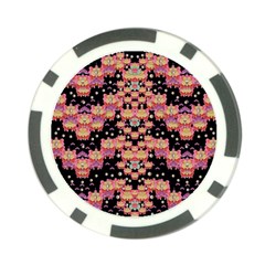 Fantasy Flower Ribbon And Happy Florals Festive Poker Chip Card Guard by pepitasart