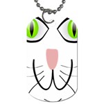 Cat Green Eyes Happy Animal Pet Dog Tag (Two Sides) Front