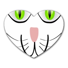 Cat Green Eyes Happy Animal Pet Heart Mousepads by Sapixe