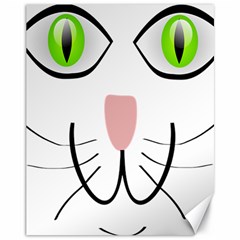 Cat Green Eyes Happy Animal Pet Canvas 11  X 14   by Sapixe