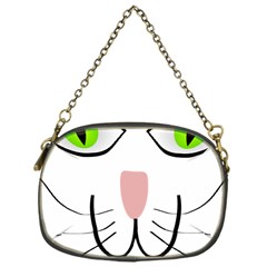 Cat Green Eyes Happy Animal Pet Chain Purses (one Side)  by Sapixe