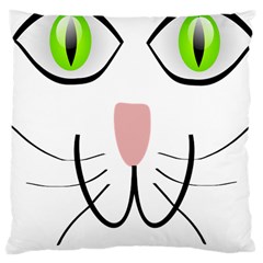 Cat Green Eyes Happy Animal Pet Large Cushion Case (one Side) by Sapixe