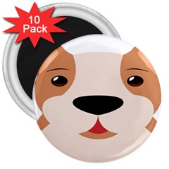 Dog Animal Boxer Family House Pet 3  Magnets (10 Pack)  by Sapixe