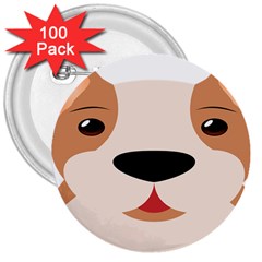 Dog Animal Boxer Family House Pet 3  Buttons (100 Pack)  by Sapixe