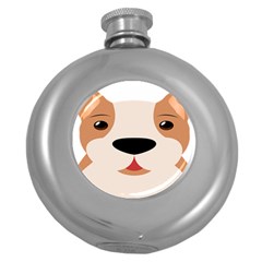 Dog Animal Boxer Family House Pet Round Hip Flask (5 Oz) by Sapixe