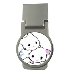 Kitty Cuddling Cat Kitten Feline Money Clips (round)  by Sapixe