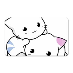 Kitty Cuddling Cat Kitten Feline Magnet (rectangular) by Sapixe