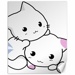 Kitty Cuddling Cat Kitten Feline Canvas 16  X 20   by Sapixe