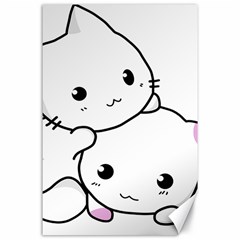 Kitty Cuddling Cat Kitten Feline Canvas 24  X 36  by Sapixe